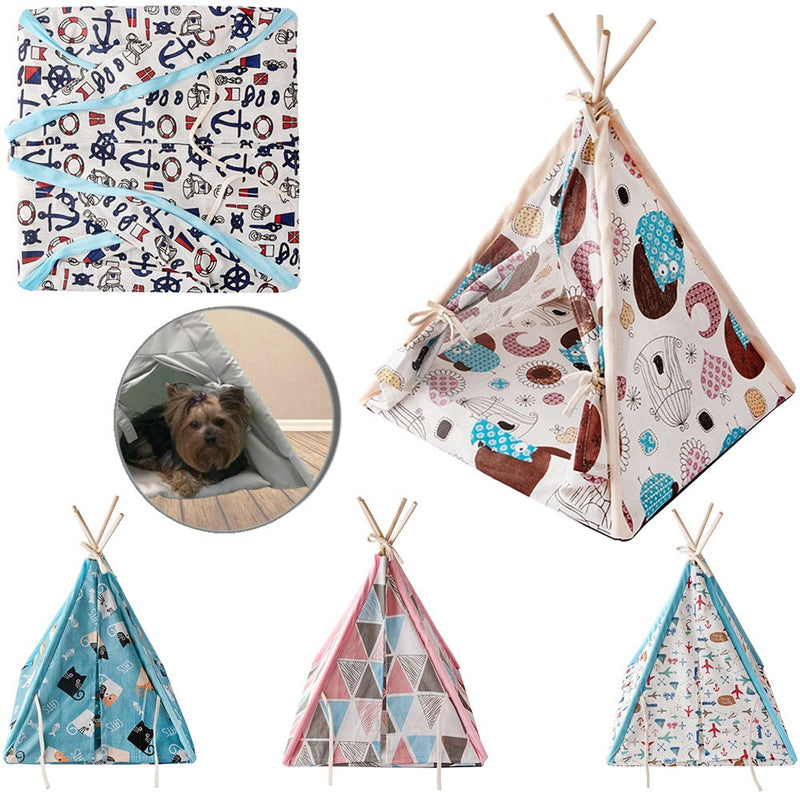 CAMA CABANA DE POLIESTER PARA CACHORRO E GATO 53X45X45CM