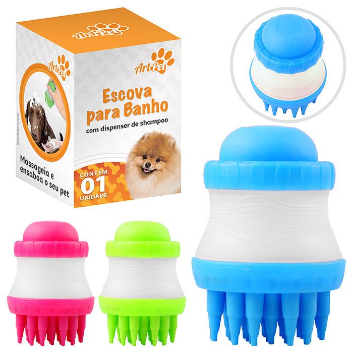 ESCOVA BANHO PET COM DISPENSER