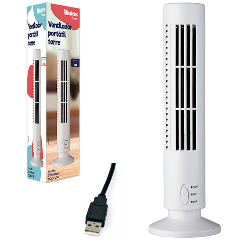 VENTILADOR DE MESA PORTATIL TORRE 5V COM 2 VELOCIDADES